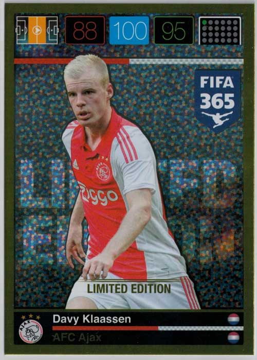 XXL Limited Edition, 2015-16 Adrenalyn FIFA 365 Klaassen XXL