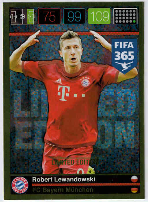 XXL Limited Edition, 2015-16 Adrenalyn FIFA 365 Lewandowski XXL