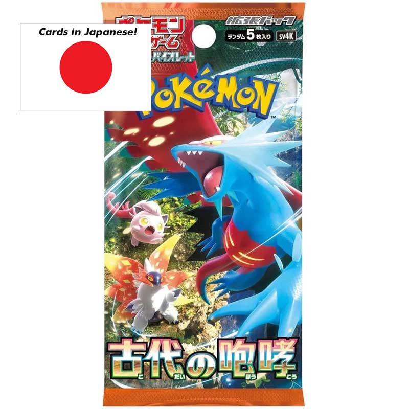 1 Pokémon Scarlet & Violet Ancient Roar (sv4K)  Booster (5 Kort) – JAPANSK [POKsv4K-01]