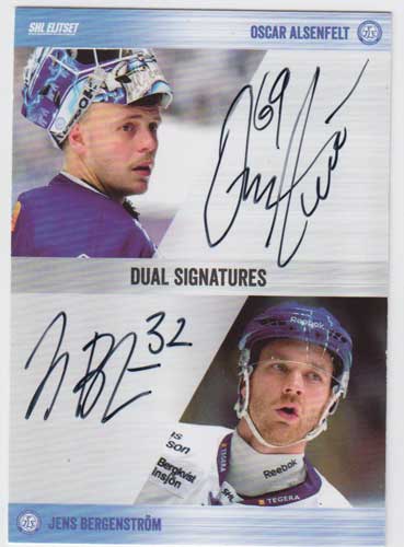 2014-15 SHL s.1 Dual Signatures #2 Oscar Alsenfeldt / Jens Bergenström Leksand