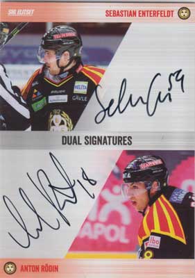 2014-15 SHL s.2 Dual Signatures #1 Sebastian Enterfeldt / Anton Rödin Brynäs