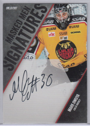 2014-15 SHL s.1 Masked Men Signatures #4 Mark Owuya Luleå Hockey