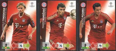 Teamset FC BAYERN MÜNCHEN / FC BAYERN, 2012-13 Adrenalyn Champions League Update, 3 olika grundkort
