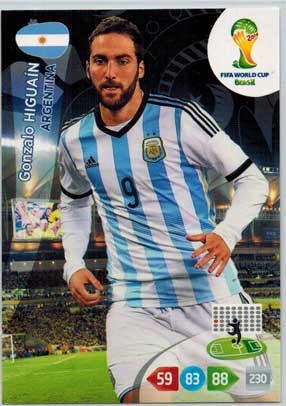 Grundkort, 2014 Adrenalyn World Cup #016. Gonzalo Higuaín (Argentina)