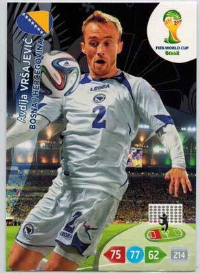 Grundkort, 2014 Adrenalyn World Cup #039. Avdija Vrsajevic (Bosna i Hercegovina)