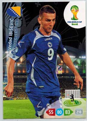 Grundkort, 2014 Adrenalyn World Cup #045. Vedad Ibievic (Bosna i Hercegovina)