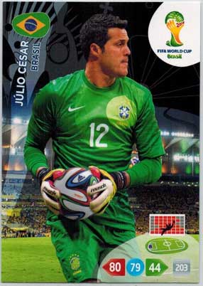 Grundkort, 2014 Adrenalyn World Cup #047. Júlio César (Brasil)