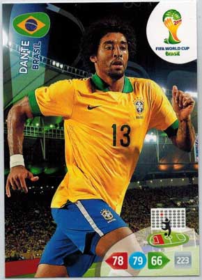 Grundkort, 2014 Adrenalyn World Cup #049. Dante (Brasil)