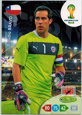 Grundkort, 2014 Adrenalyn World Cup #068. Claudio Bravo (Chile)