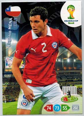 Grundkort, 2014 Adrenalyn World Cup #070. Eugenio Mena (Chile)
