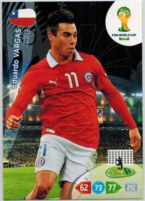 Grundkort, 2014 Adrenalyn World Cup #075. Eduardo Vargas (Chile)