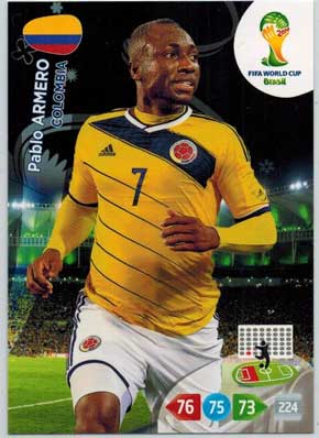 Grundkort, 2014 Adrenalyn World Cup #078. Pablo Armero (Colombia)