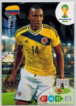 Grundkort, 2014 Adrenalyn World Cup #080. Luis Perea (Colombia)