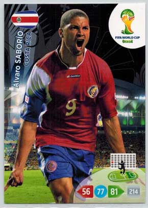 Grundkort, 2014 Adrenalyn World Cup #093. Álvaro Saborío (Costa Rica)