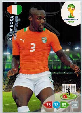 Grundkort, 2014 Adrenalyn World Cup #096. Arthur Boka (Côte dIvoire)