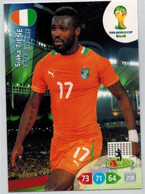 Grundkort, 2014 Adrenalyn World Cup #097. Siaka Tiéné (Côte dIvoire)