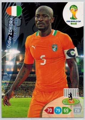 Grundkort, 2014 Adrenalyn World Cup #099. Didier Zokora (Côte dIvoire)