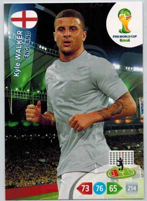 Grundkort, 2014 Adrenalyn World Cup #133. Kyle Walker (England)