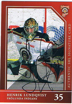 2005 06 SHL Elitset s.2 Autograph Henrik Lundqvist Frolunda Indians SP