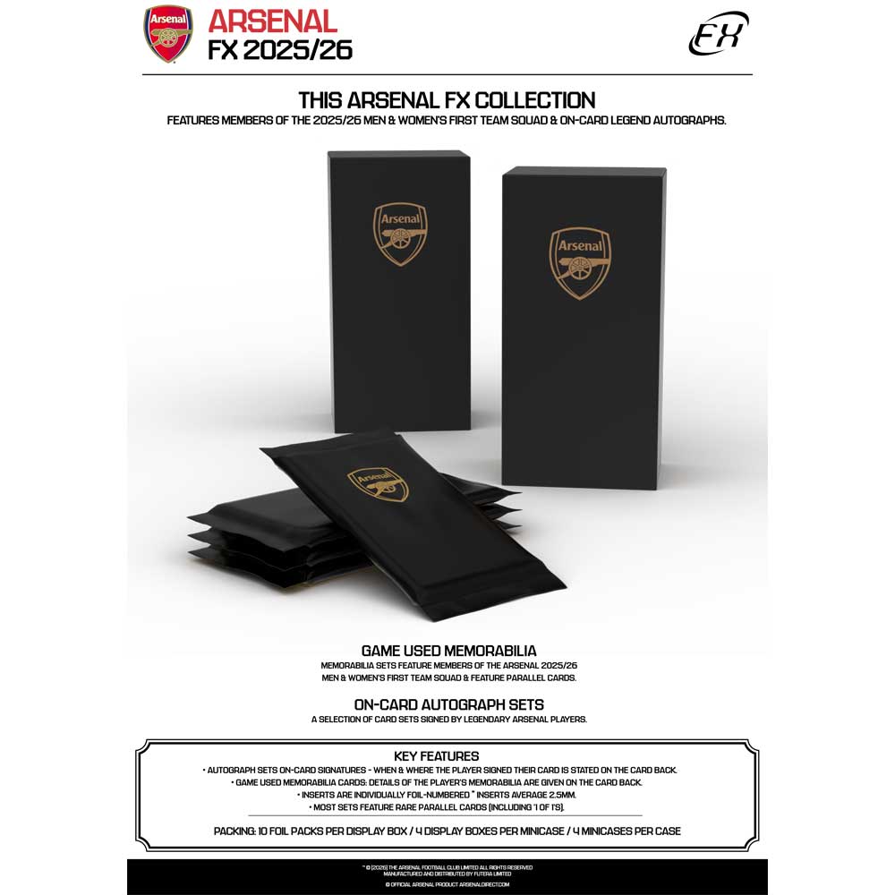 Sealed Box 2025-26 Futera Arsenal FX Collection