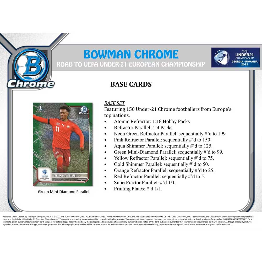 1 Pack 2022 Topps Bowman Chrome: Road to UEFA Under-21