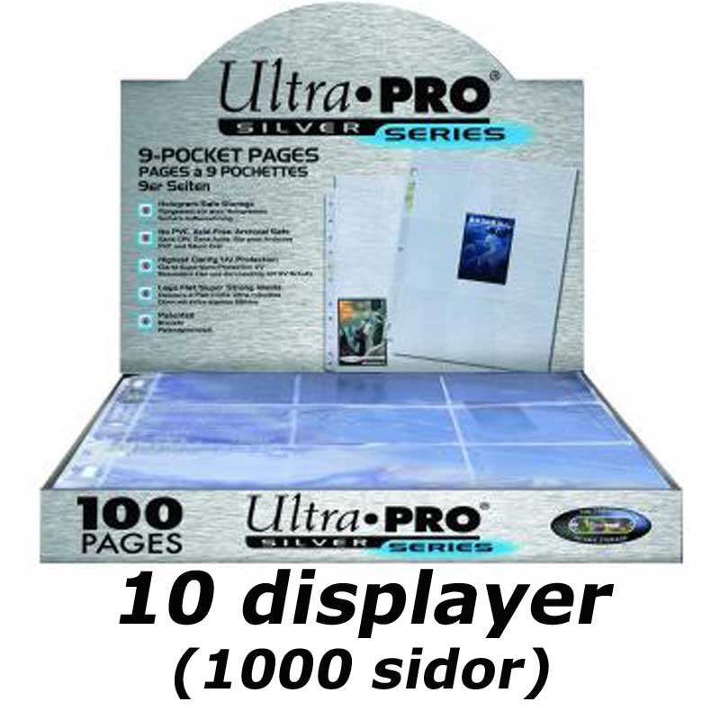 1000st (10st displayer) Plastfickor för pärm - Silver series - 9 Pocket