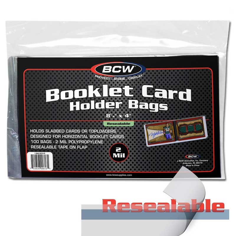 BCW - Resealable Bag for Horizontal Booklet Card in Holder 8" x 4" (20,32cm x 10,16cm)