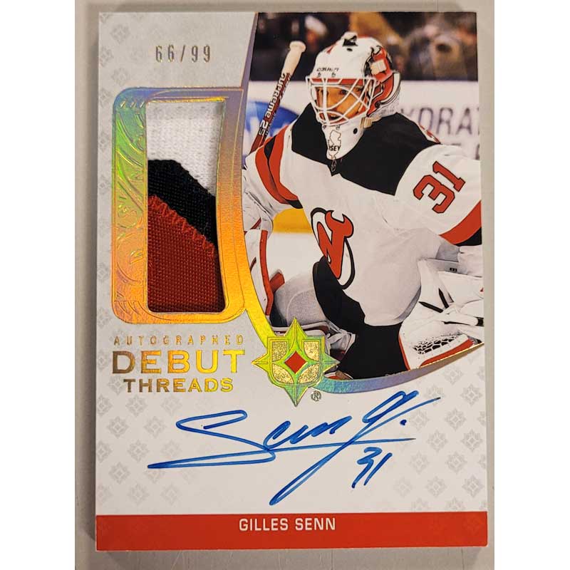 Gilles Senn 2020-21 Ultimate Collection Debut Threads #ADTGS /99
