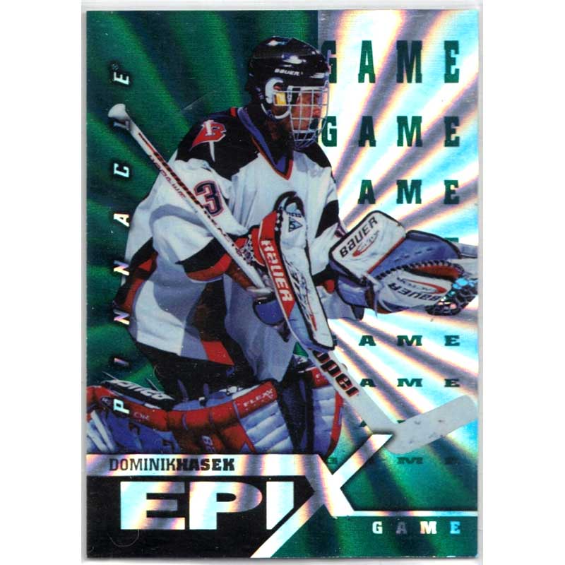 Dominik Hasek 1997-98 Pinnacle Epix Game Emerald #22