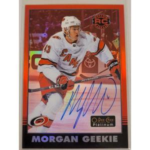 Morgan Geekie 2020-21 O-Pee-Chee Platinum Retro Rainbow Red Autographs #R91