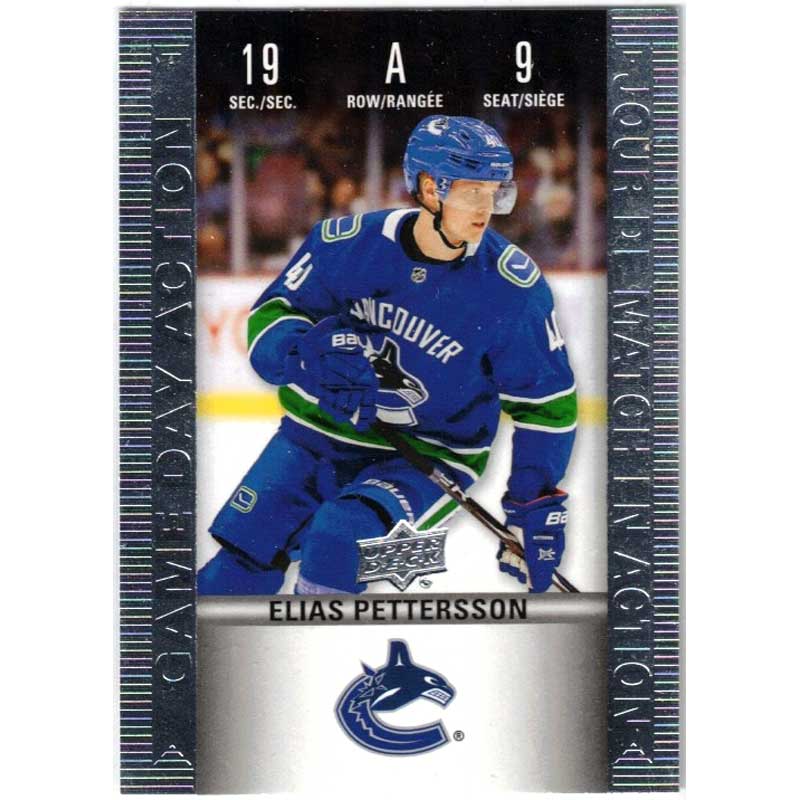 Elias Pettersson 2019-20 Upper Deck Tim Hortons Historic Game Day Action #HGD9