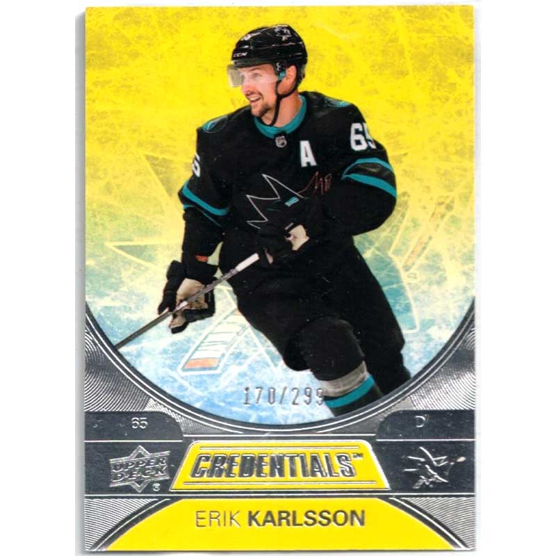 Erik Karlsson 2021-22 Upper Deck Credentials Yellow #32 /299