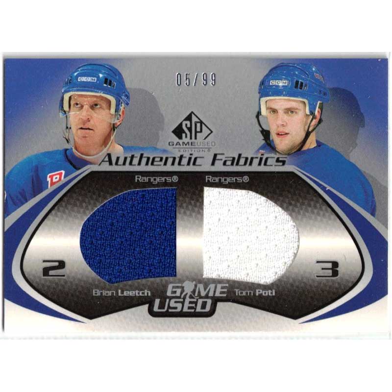 Brian Leetch / Tom Poti 2003-04 SP Game Used Authentic Fabrics #DFLP /99