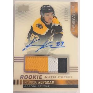 Karson Kuhlman 2019-20 Upper Deck Premier Acetate Rookie Patch Autographs #ARKU /249