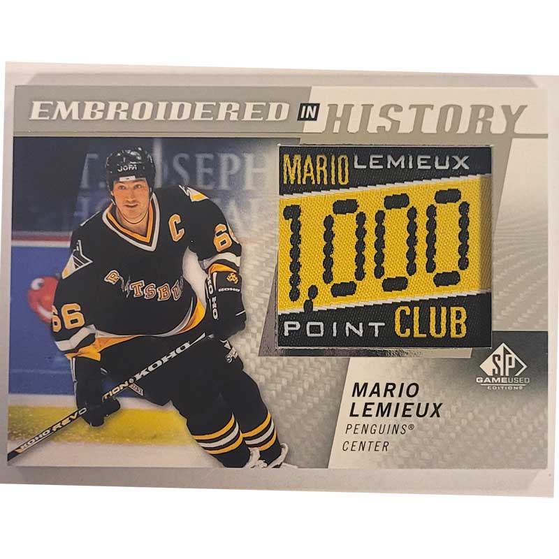 Mario Lemieux 2021-22 SP Game Used Embroidered in History #73
