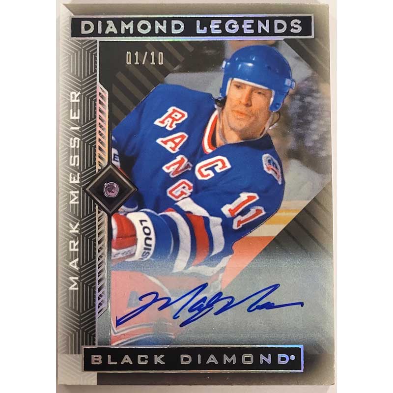 Mark Messier 2021-22 Black Diamond Diamond Legends Relic Autographs Purple Diamond #BDLMM 01/10