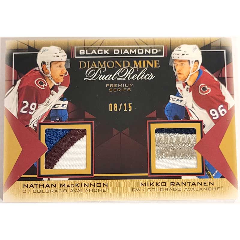 Nathan MacKinnon/Mikko Rantanen 2021-22 Black Diamond Diamond Mine Dual Relics Premium #DMDRMR 08/15