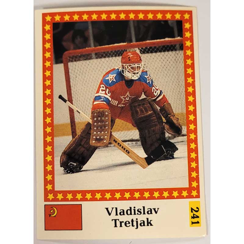 Vladislav Tretiak 1991 Swedish Semic World Championship Stickers #241 (MilkyWay)