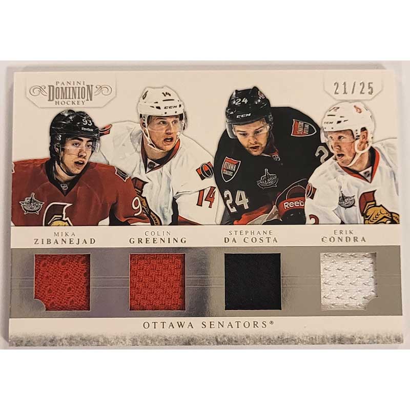 Mika Zibanejad 2011-12 Dominion Quad Jerseys #19 /25