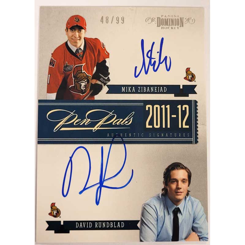 Mika Zibanejad / David Rundblad 2011-12 Dominion RPS Pen Pals #17 /99