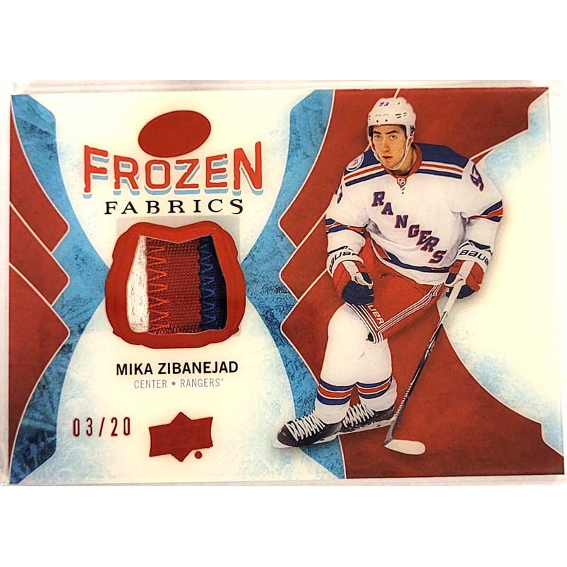 Mika Zibanejad 2016-17 Upper Deck Ice Frozen Fabrics Red #FFMZ /20