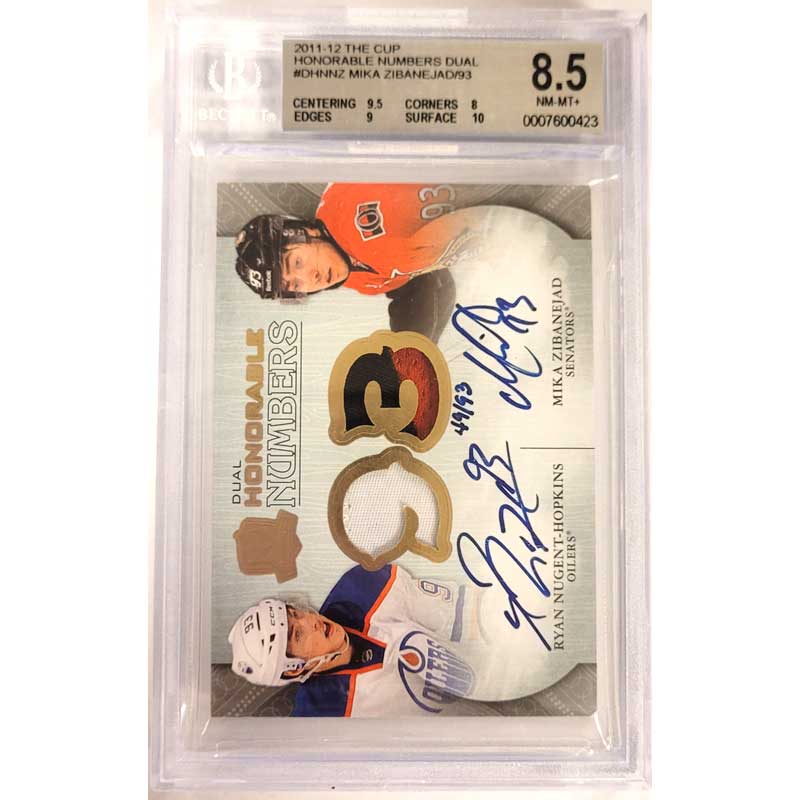 Ryan Nugent-Hopkins / Mika Zibanejad 2011-12 The Cup Honorable Numbers Dual #DHNNZ /93 (BGS 8.5 NM-MT+)