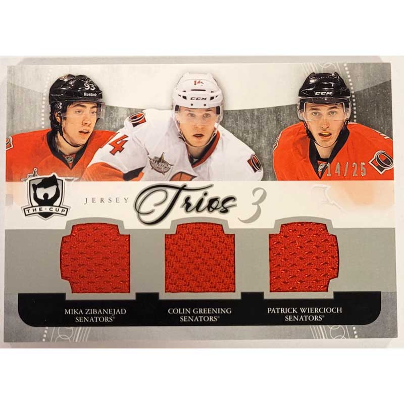 Mika Zibanejad / Colin Greening / Patrick Wiercioch 2011-12 The Cup Trios Jerseys #C3RSENS 14/25