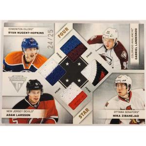 Ryan Nugent-Hopkins / Gabriel Landeskog / Adam Larsson / Mika Zibanejad  2011-12 Panini Titanium Four Star Memorabilia Prime #20 24/25