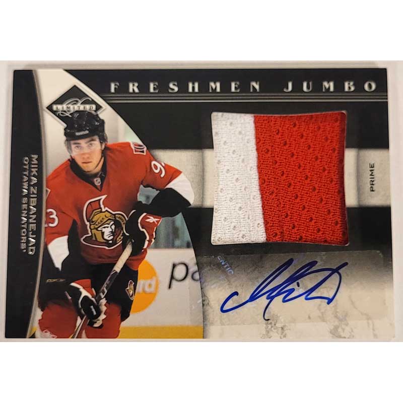 Mika Zibanejad 2011-12 Limited Freshmen Jumbo Materials Prime Signatures #5 04/10