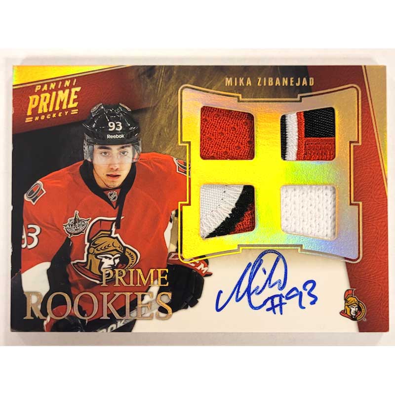 Mika Zibanejad 2011-12 Panini Prime Rookies Hologold Patch Autographs #141 17/25