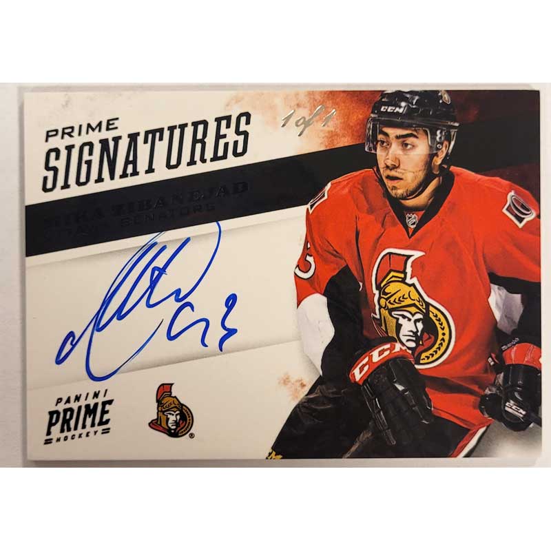 Mika Zibanejad 2012-13 Panini Prime Signatures Black #51 1/1