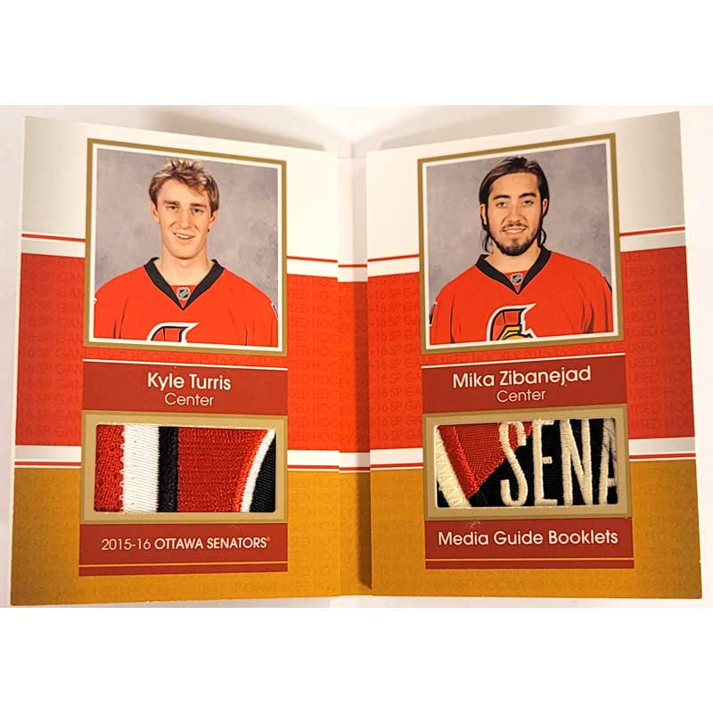 Kyle Turris/Mika Zibanejad2015-16 SP Game Used Media Guide Booklets Patches #MGTZ  01/15 [Sent in plastic box]