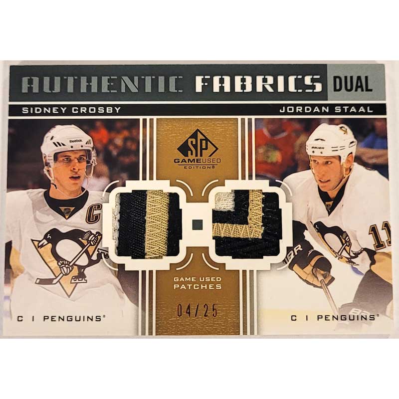 Sidney Crosby/Jordan Staal 2011-12 SP Game Used Authentic Fabrics Dual Patches #AF2CS /25