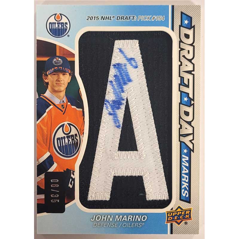 John Marino 2020-21 SP Game Used Draft Day Marks Rookies #DDMJM /35 (210 tot)